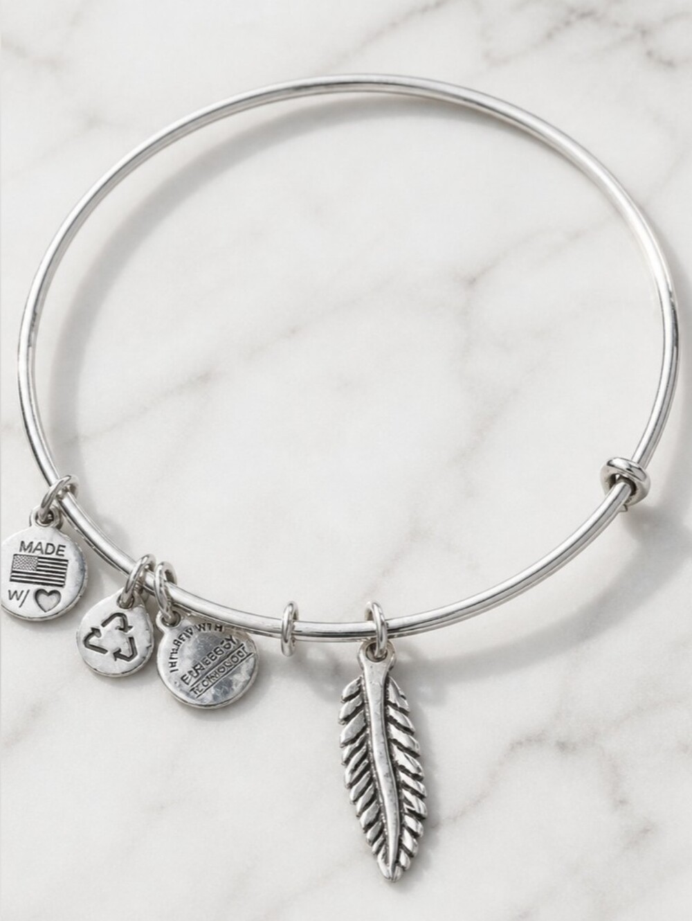 ALEX AND ANI Feather Charm Bracelet NWT